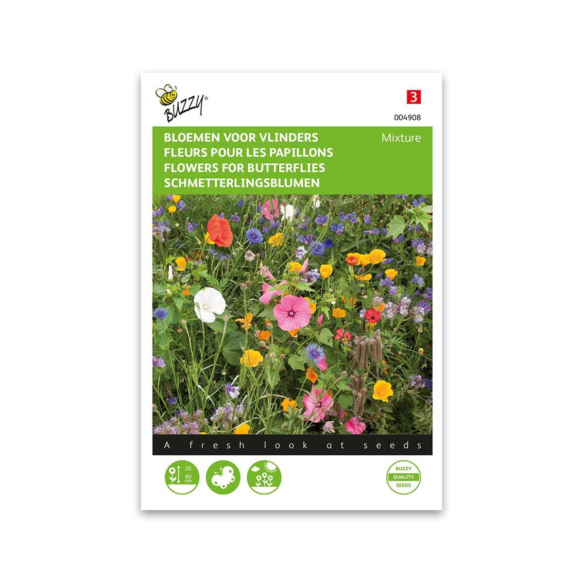 Sommerfuglevenlig Blomsterblanding fra Buzzy