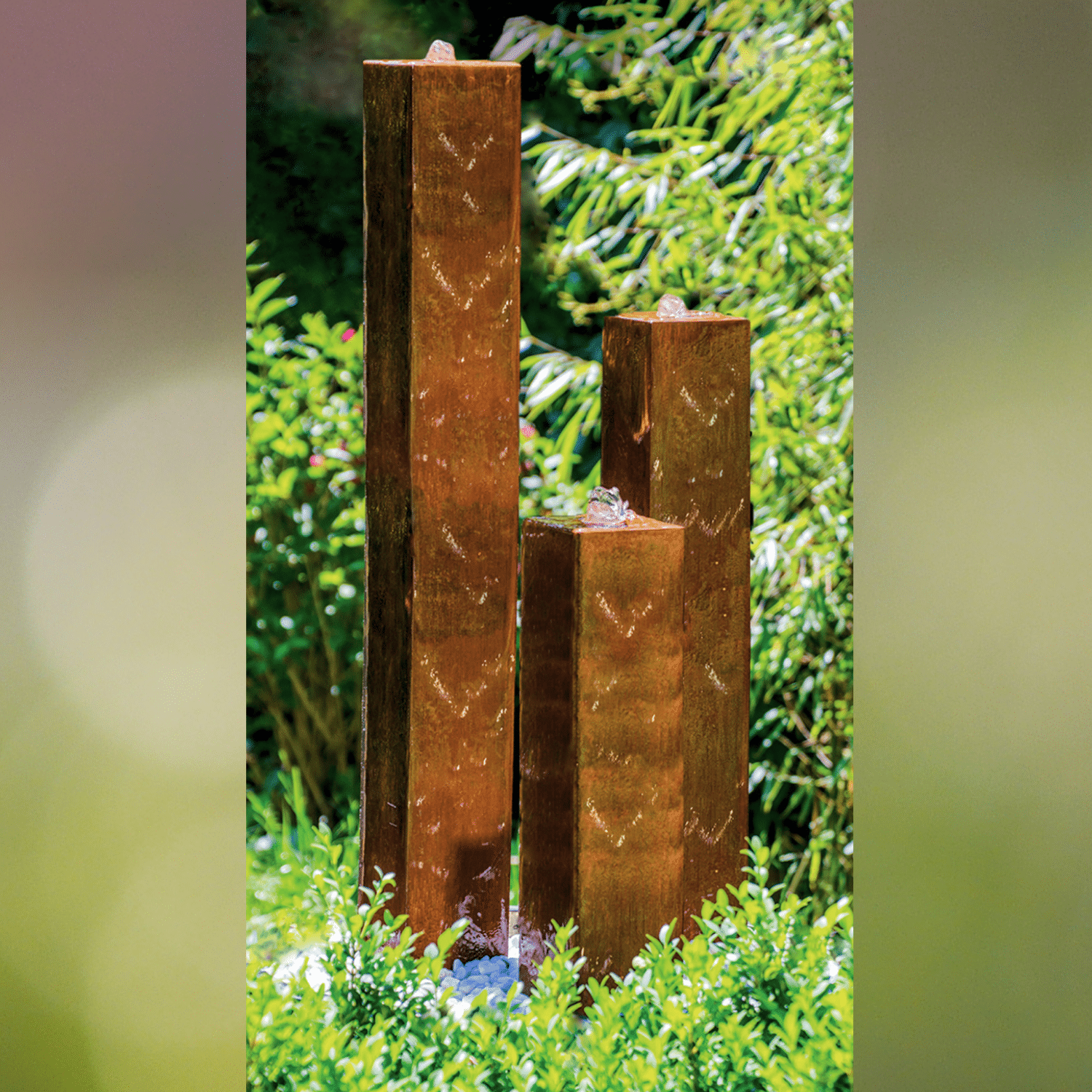 Brazil Vandfontæne 125 cm i Corten Stål - Haven's Perle