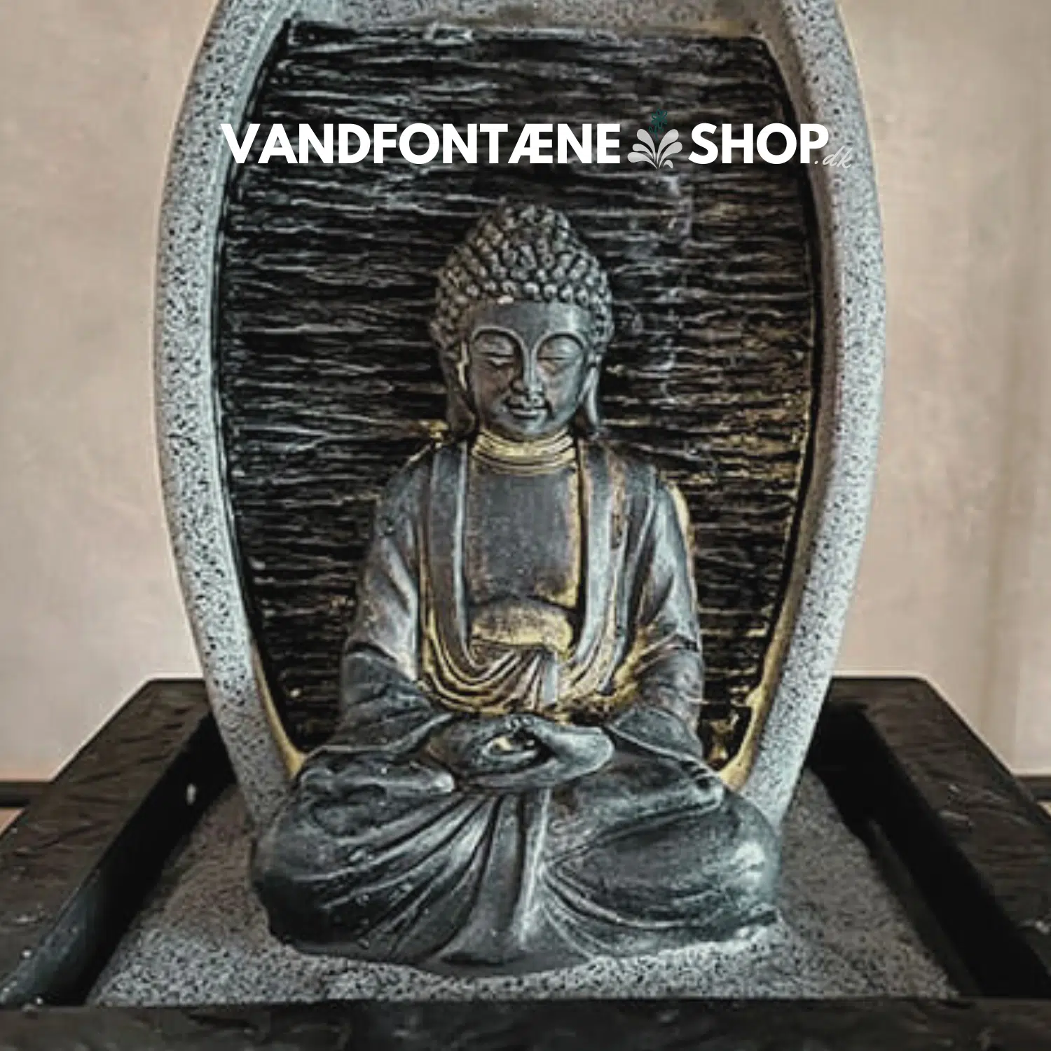 Buddha Indendørs Vandfontæne med LED Lys – Skab Ro i Hjemmet