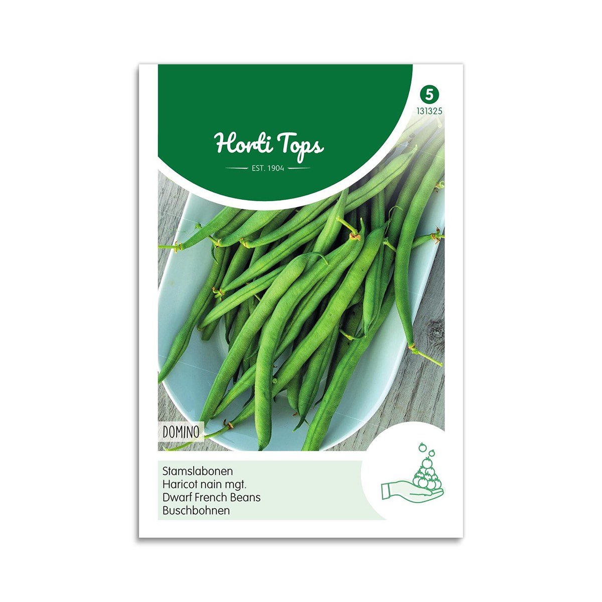 Buskbønnefrø "Domino" - Horti Tops på tilbud!