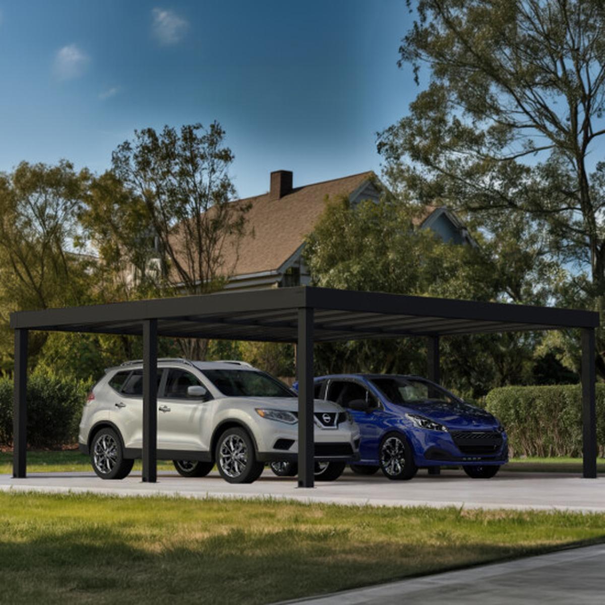 Moderne Carport Oslo 596 x 607 cm - Året Rundt Beskyttelse
