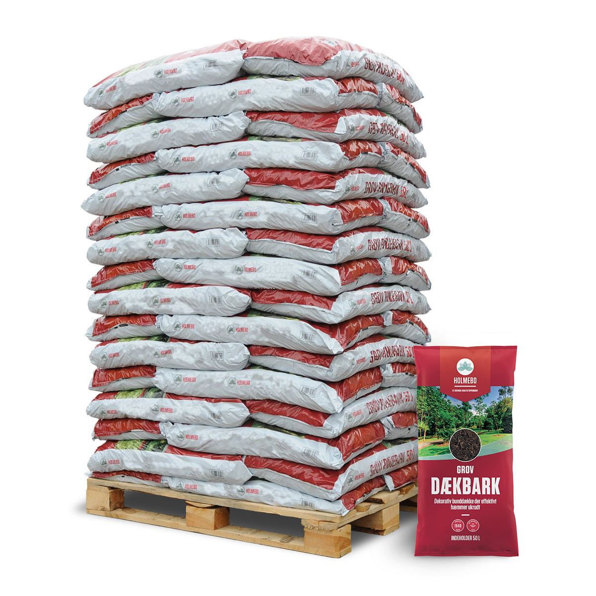 Dækbark 20-40 mm - 50 Liters Poser til Haven