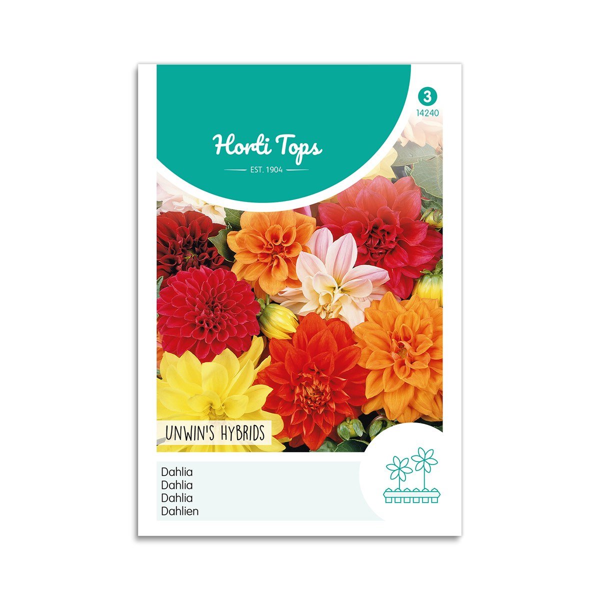 Dahlia Frø - Unwins Hybrids fra Horti Tops på tilbud!