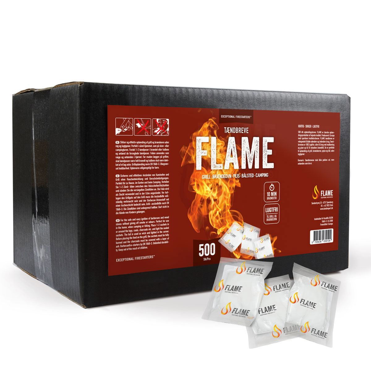 Flame Tændbreve - 500 Stk til Effektiv Madlavning