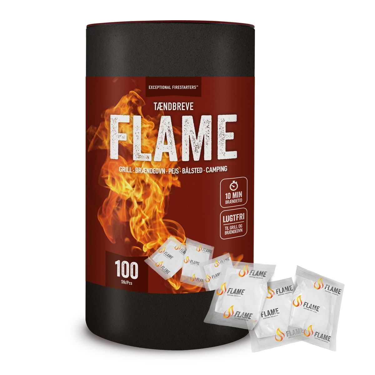 Flame Tændbreve 100 Stk - Ideelle til Grill og Pejs