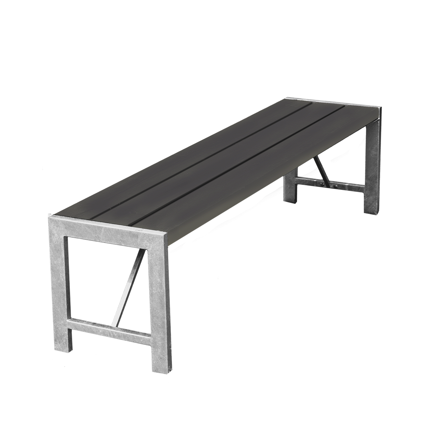 Havemøbel: Havebænk H-model 180 cm med Galvaniseret Stel