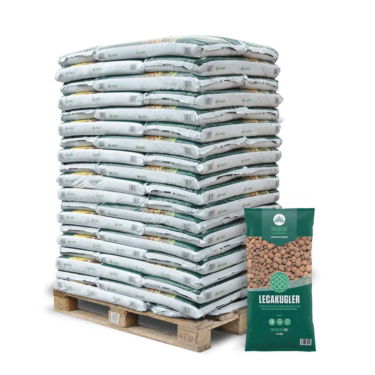 Holmebo Lecakugler - 14 mm, 42 poser, 40 liter - Tilbud!