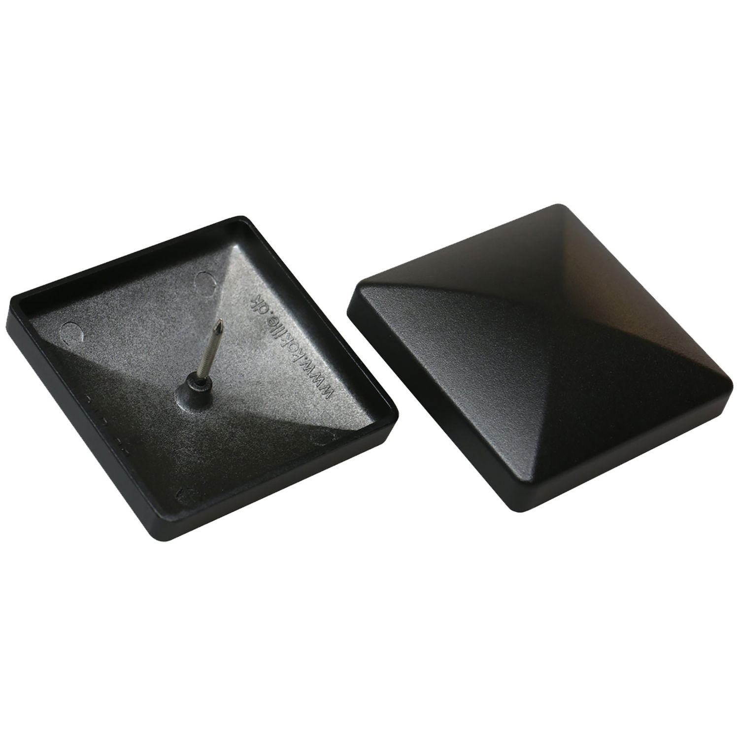 Kokille Sort Alutop Cap – Elegant Stolpehat til Hegn