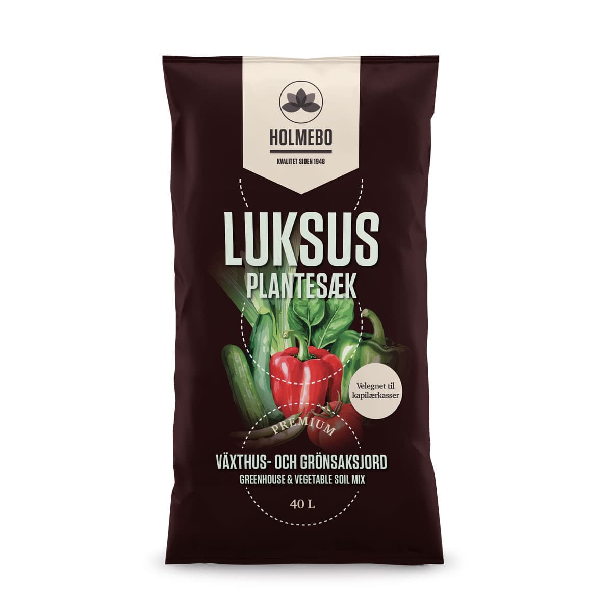 Luksus Plantesæk 40 Liter med Gødning til Haven