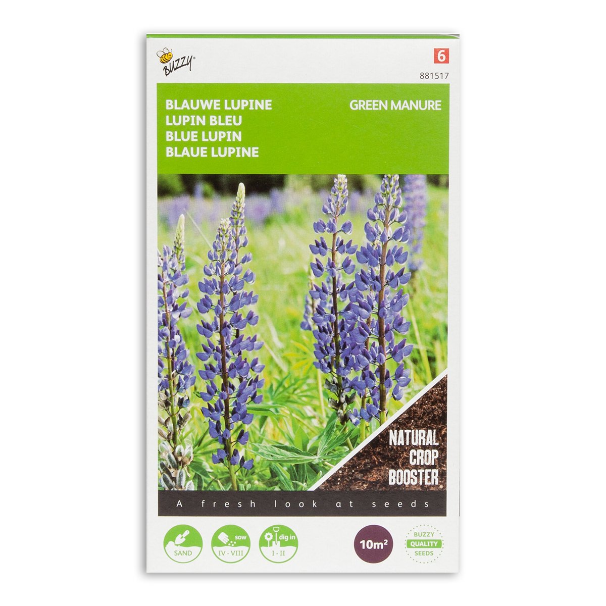 Blå Lupinfrø 100g - Jordforbedring til Haven!