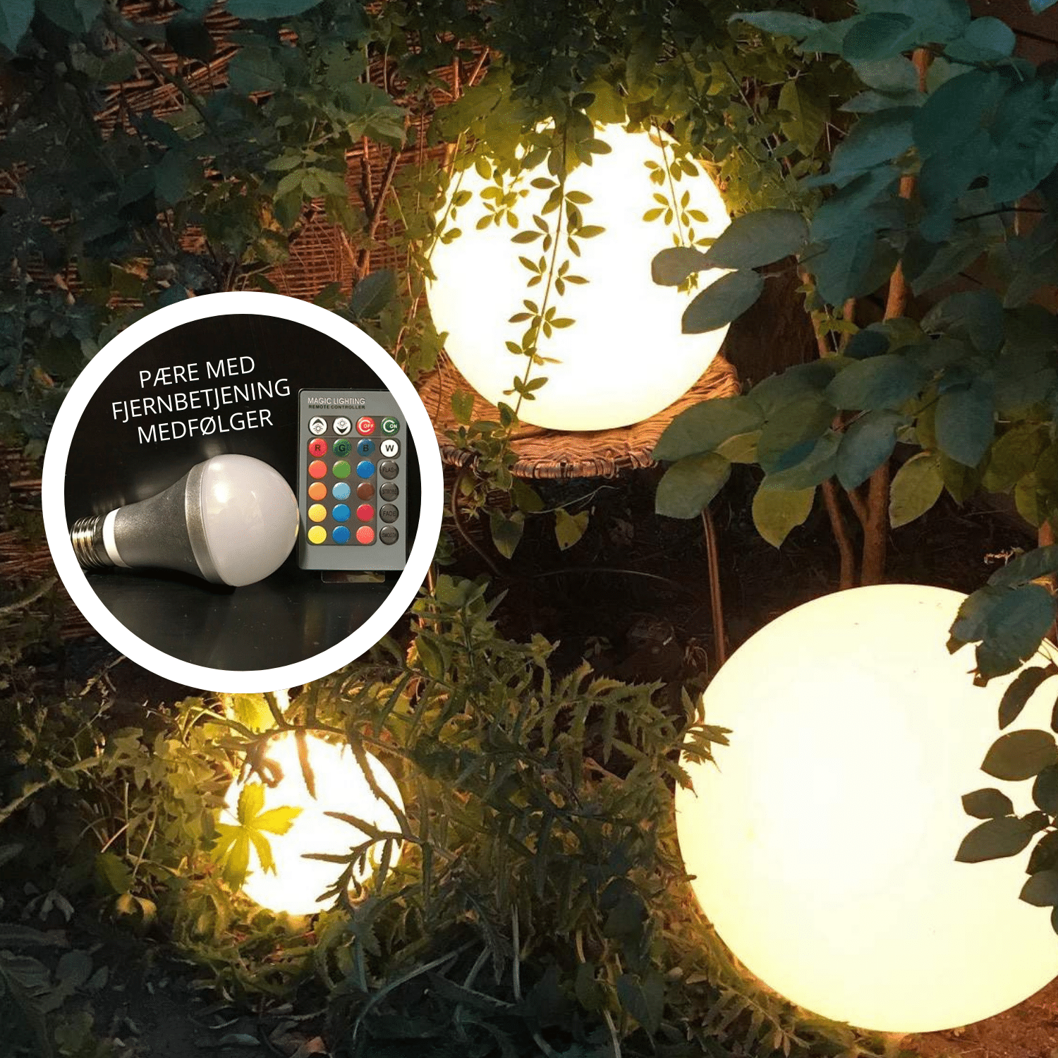 Lysglobe 35 cm med fjernbetjening – Fantastisk rabat!