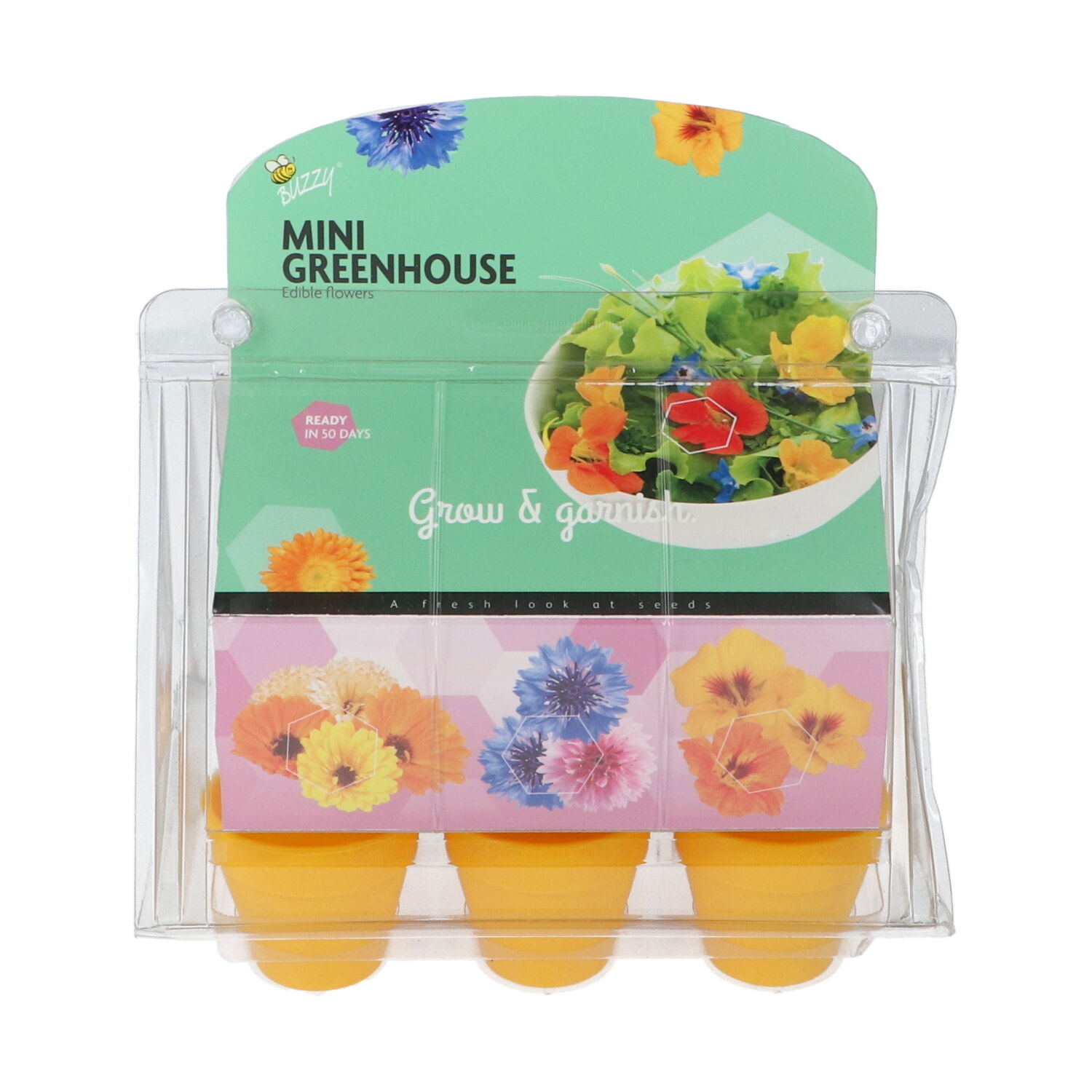 Minidrivhus til Spiselige Blomster - Inkl. Jord og Frø