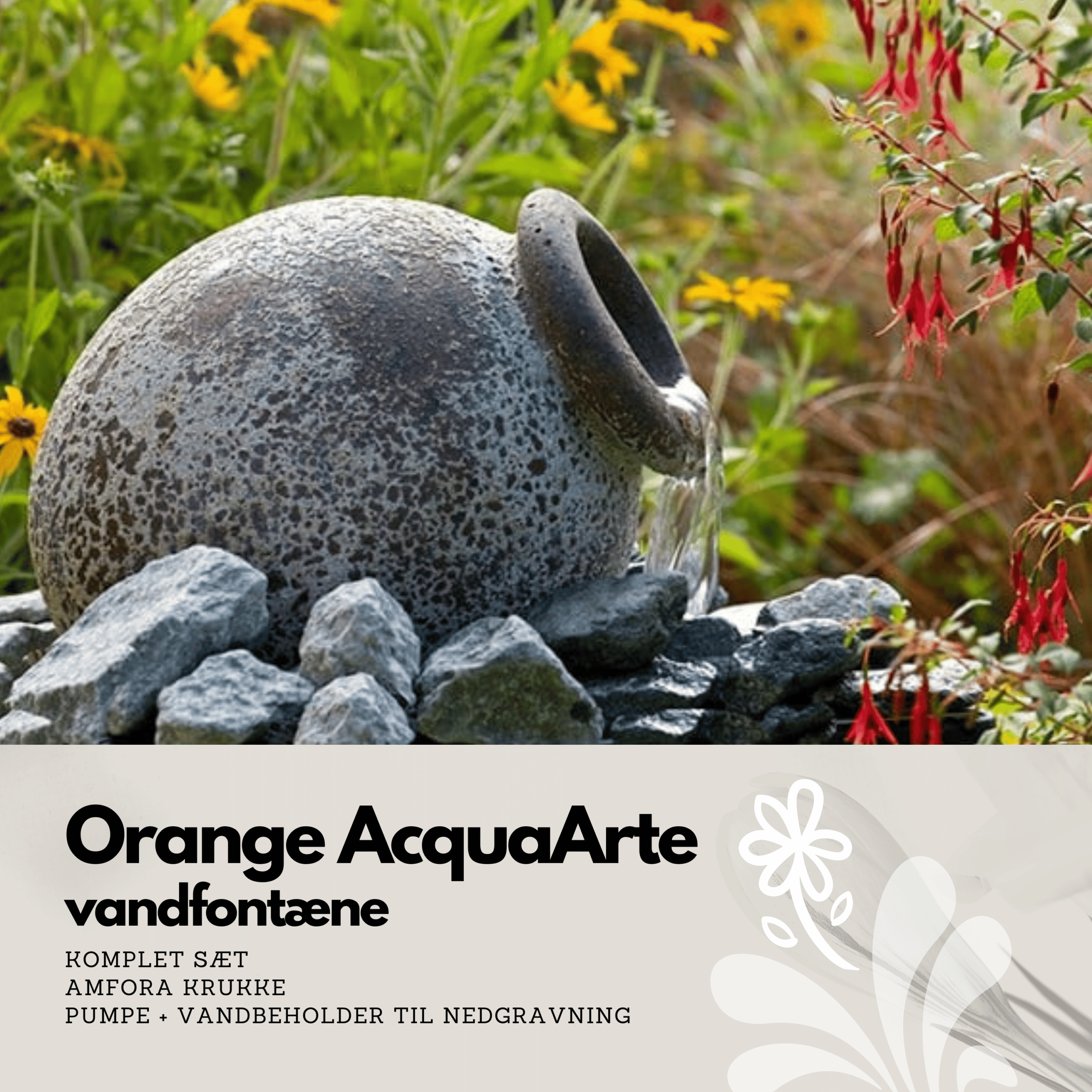 Orange Acquaarte Vandfontæne til Haven - Fantastisk Udsalg!