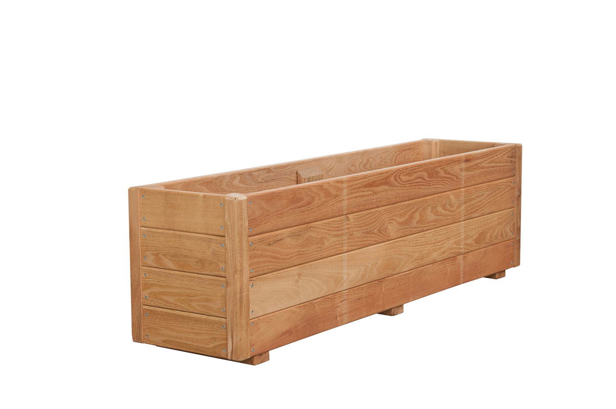 Plantekasse Eivind - Håndlavet Robinietræ, 120x30x40 cm
