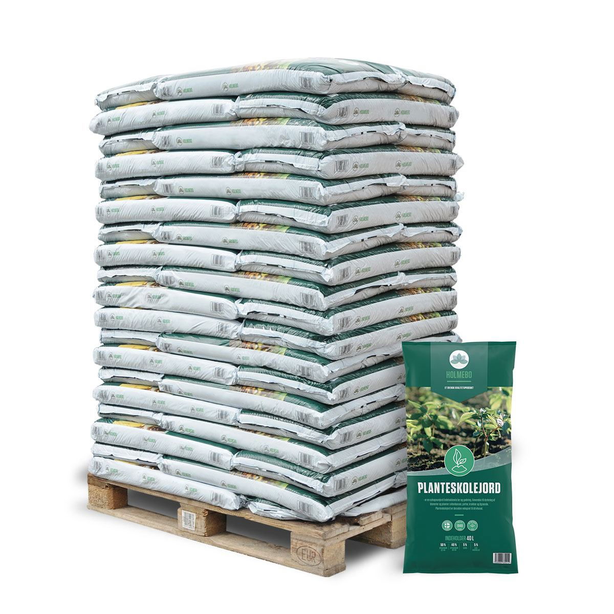 Holmebo Planteskolejord 60 poser - 40 liter til dine planter