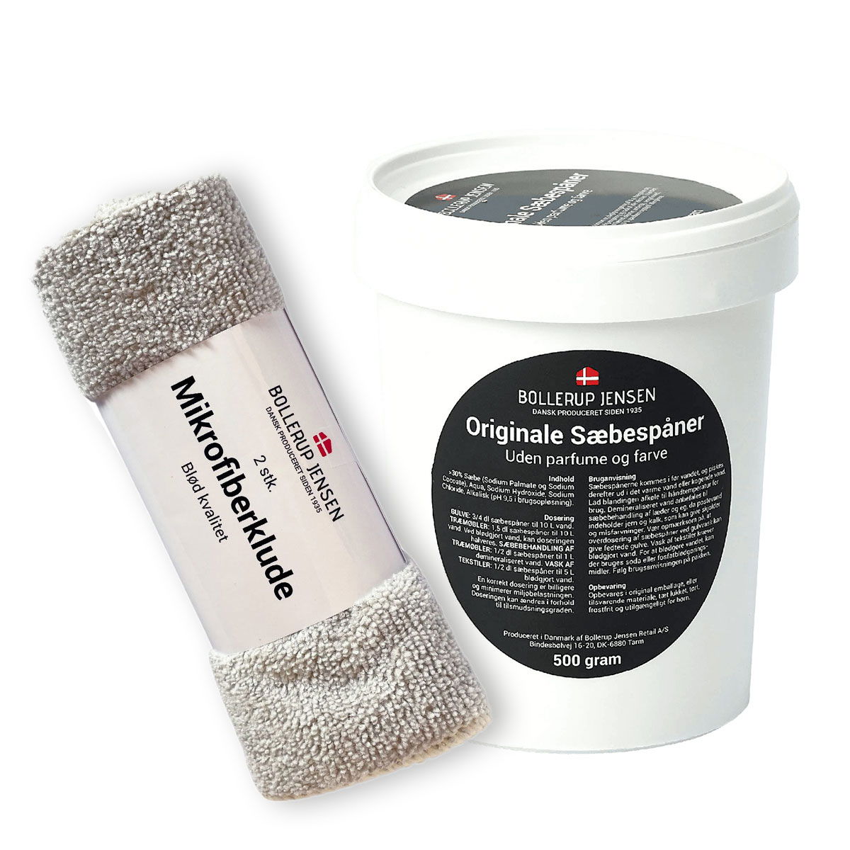 Sæbespåner 500g med Mikrofiberklude – Rengøringsudsalg!