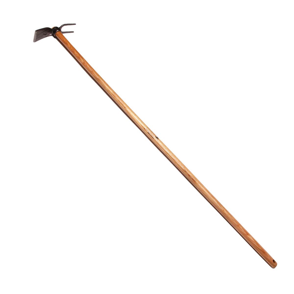 Smedet Havehakke med Tænder og 130 cm Askeskaft