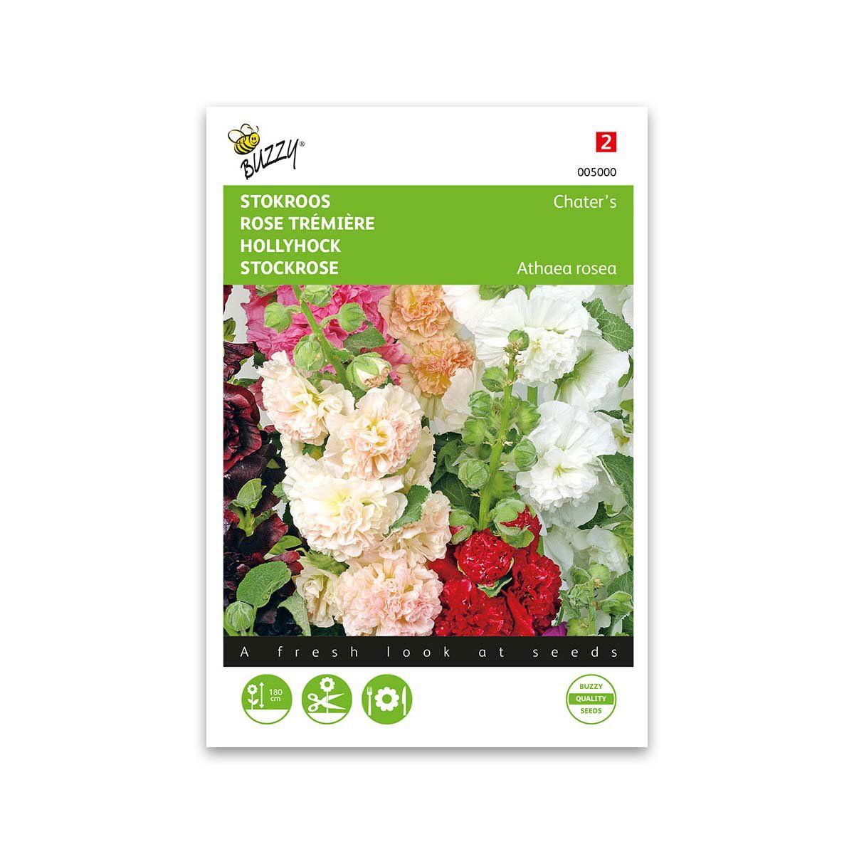 Stokrose Frø Chaters Double Mix - Smukke Blomsterfrø til Haven