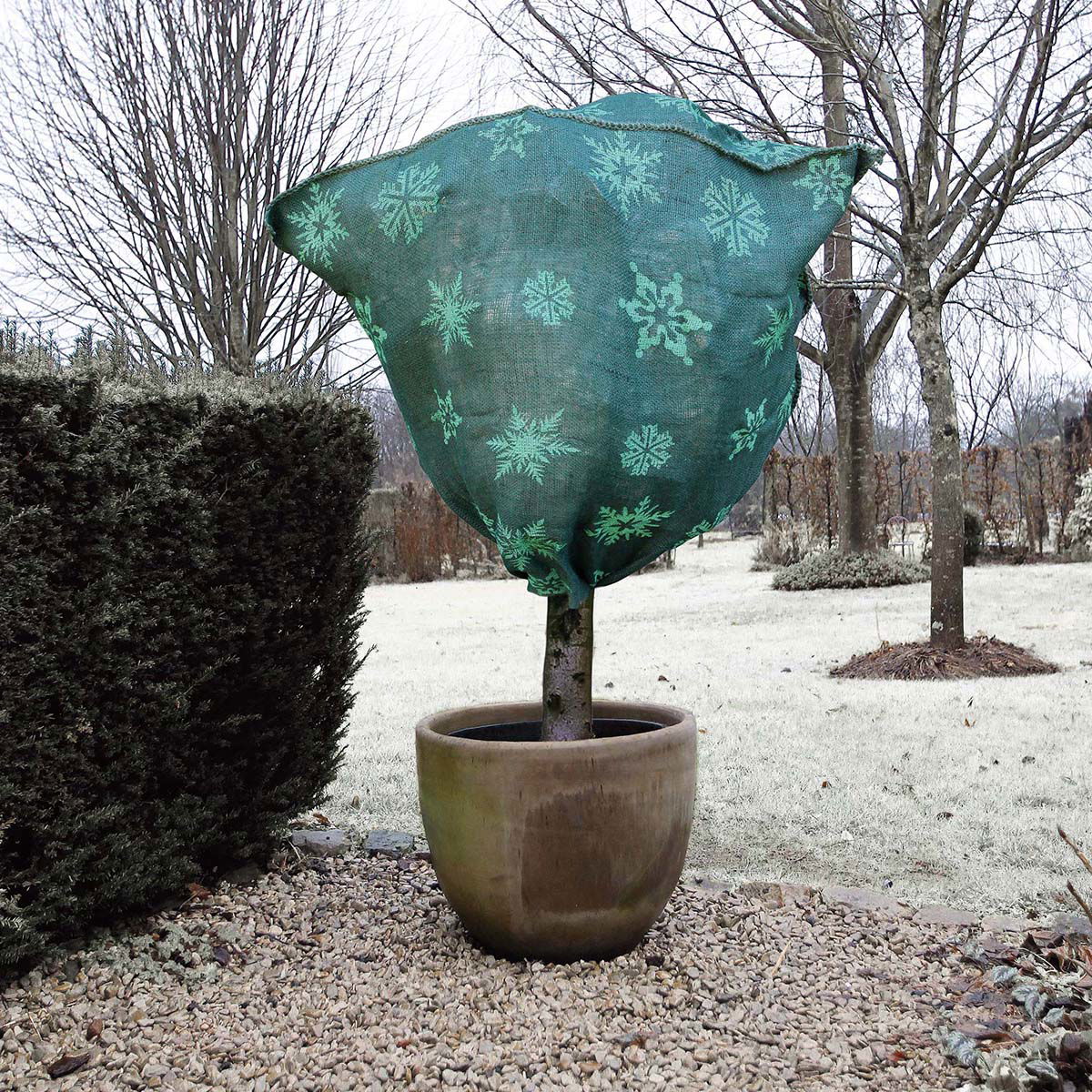 Vinterbeskyttelse til planter - Grøn juteovertræk 75 cm