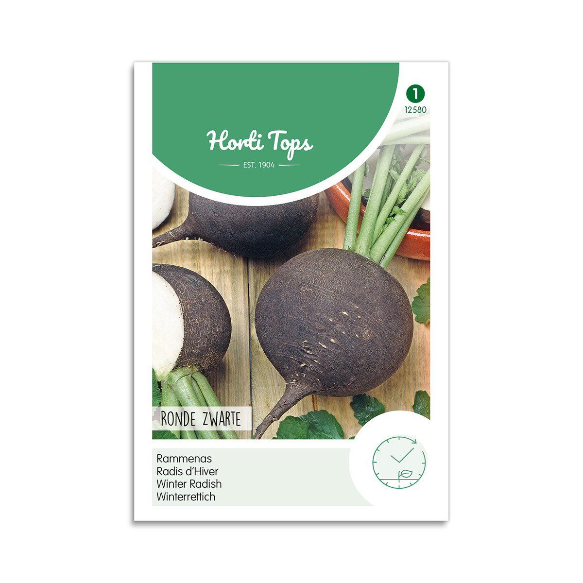 Vinterradise Frø - Spanish Black Round fra Horti Tops