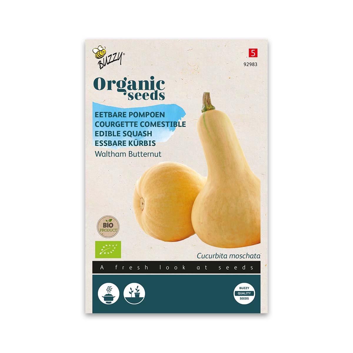 Økologiske Butternut Squash Frø "Waltham" - Buzzy