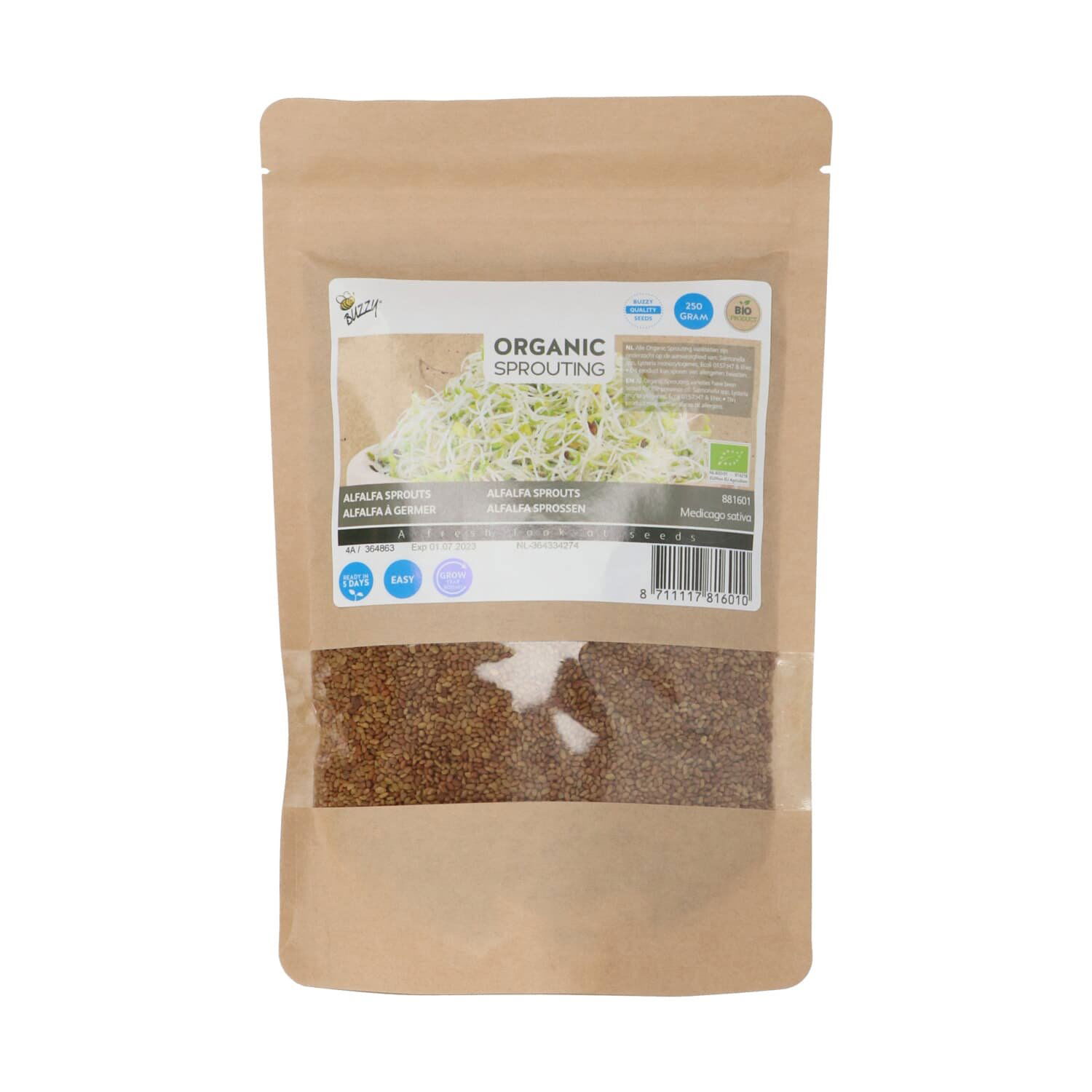 Økologiske Lucernepirer Frø 250g - Dyrk dine egne spirer!