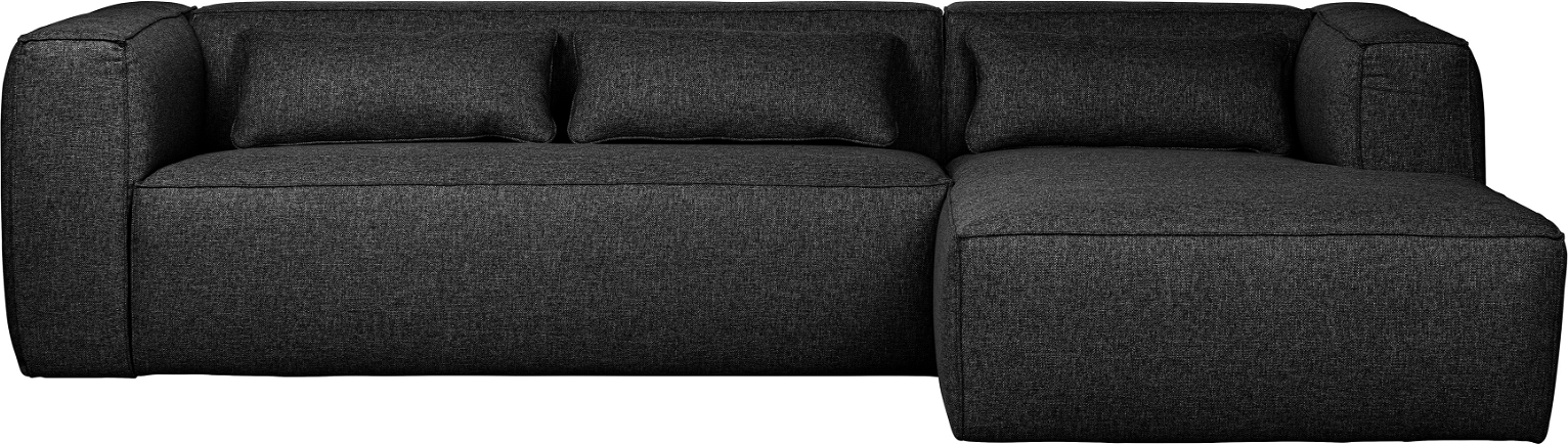 Højrehjørnesofa Woood Exclusive Bean Mørkegrå Polyester- Bomuldsstof 305x175x73 Cm