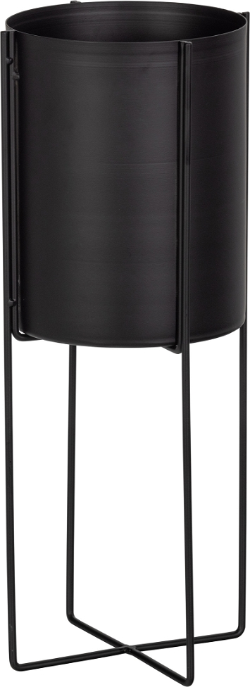 Elegant Urtepotte i Sort Metal fra Woood - Arda 20x48 cm