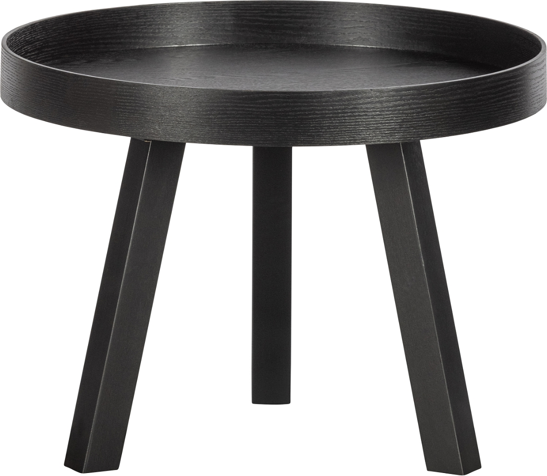 Sidebord Woood Beira ø60 Cm Mat Sort   Moderne Småbord   Mdf   Massivt Fyrretræ