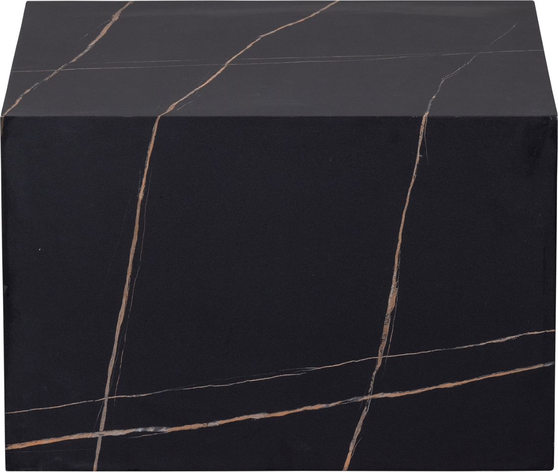 Sofabord Woood Exclusive Benji Sort Mdf Med Marmorprint Kvadratisk 60x60x40 Cm