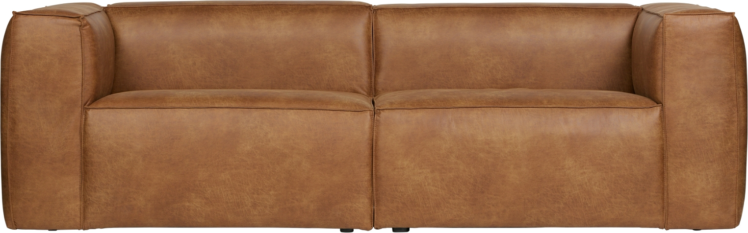 3-Personers Sofa i Lysebrunt Læderlook - Woood Bean
