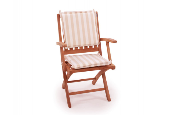 Aston Sædehynde 38x38 cm – Beige-hvid Stribet Tilbud!