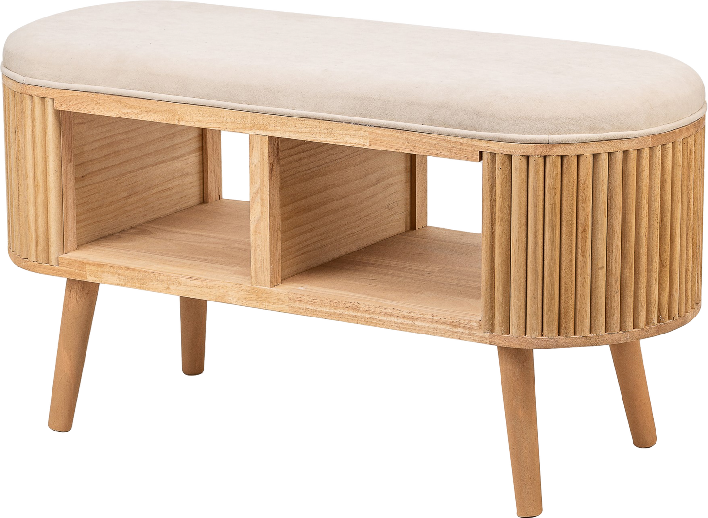 Bænk Med Opbevaring Nordlys Furniture Isumi   Naturbrun Fløjl