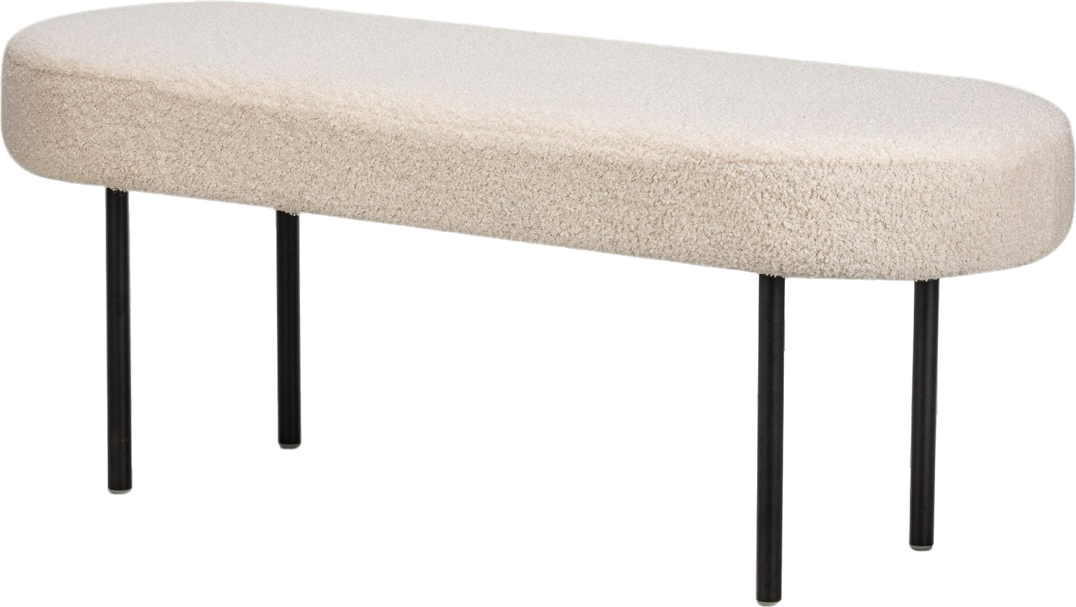 Bænk Nordlys Furniture Oslo   Hvid Bouclé H38ã B100ã D35 Cm