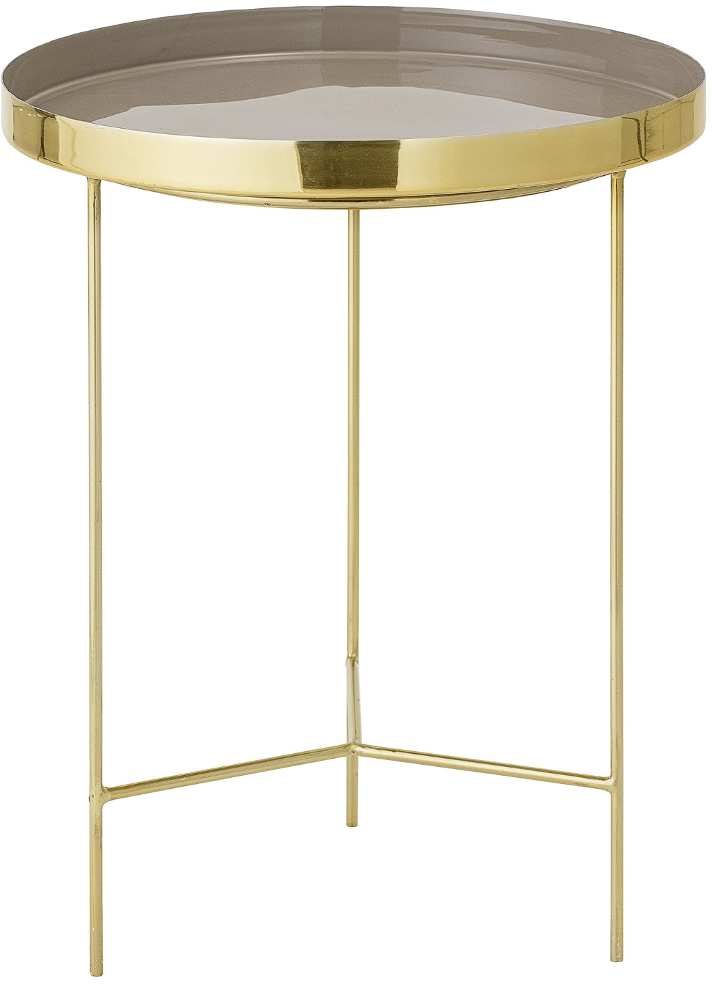 Elegant bakkebord i aluminium med guldkant fra Bloomingville