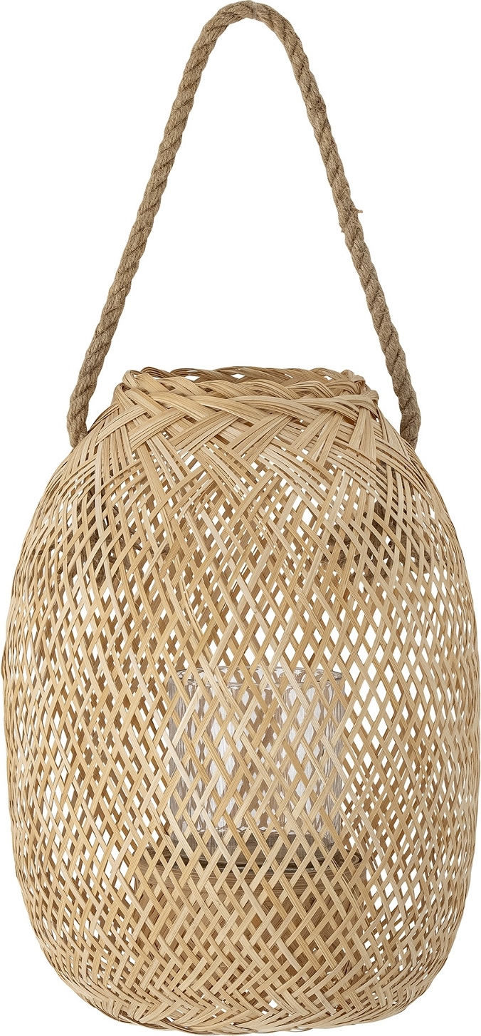 Bambuslanterne Bloomingville Musu ø25ã H30 Cm Natur Med Glasindsats