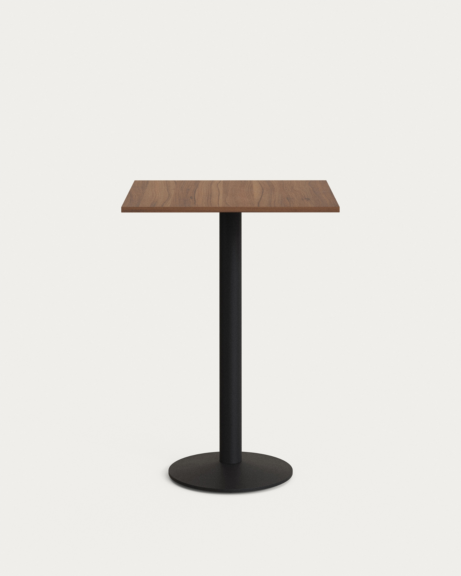 Barbord Ståbord Kave Home Tiaret ø60   H98 Cm Mørk Natur Stål Melamin