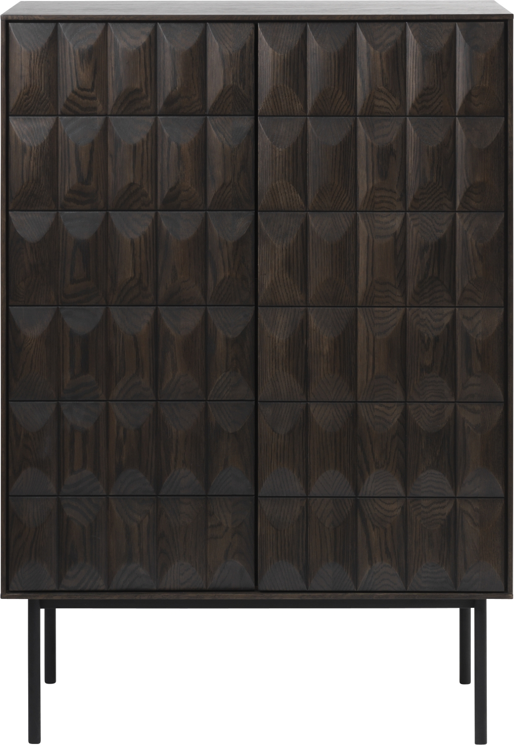 Barskab Nordique Design Latina Espressobrun Massiv Eg Og Metalben  H129ã B90ã D45 Cm