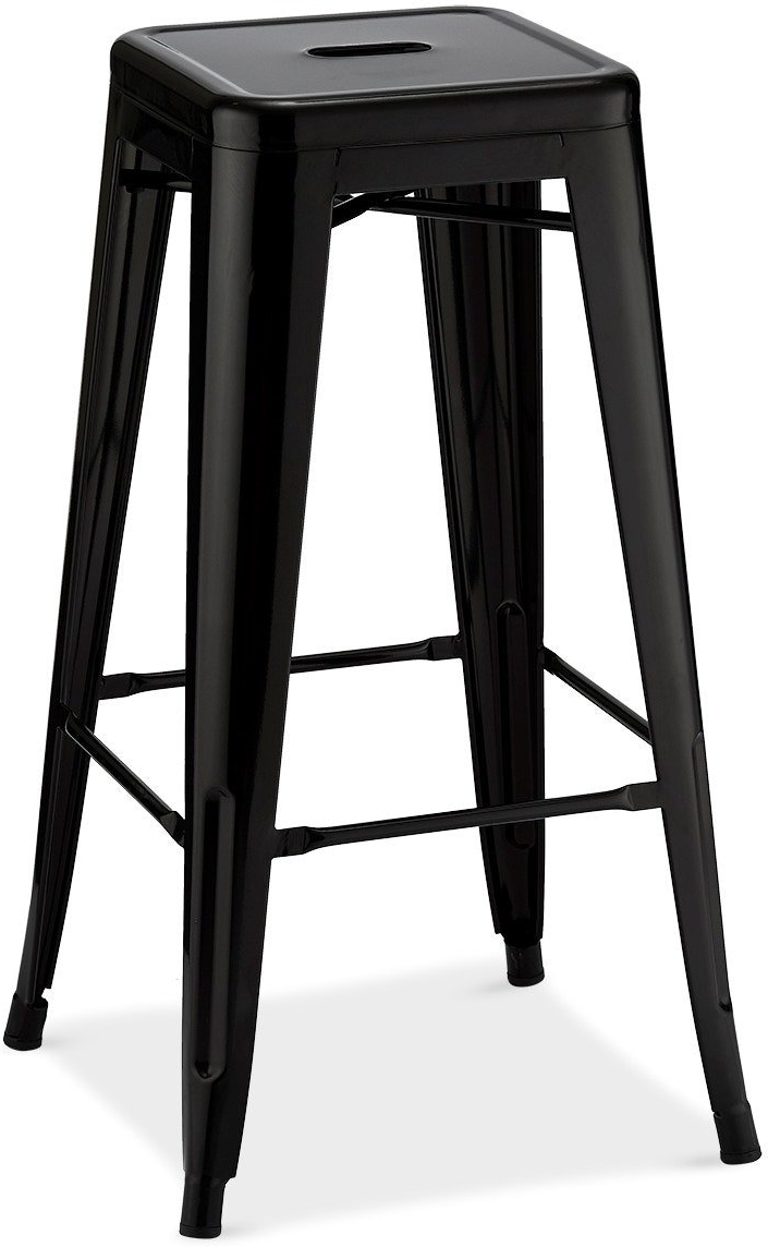 Barstol Barkrakk Raymond   Hallmark Islay Sort Lakeret Stål H76 ø43  Kompakt Industrielt Design