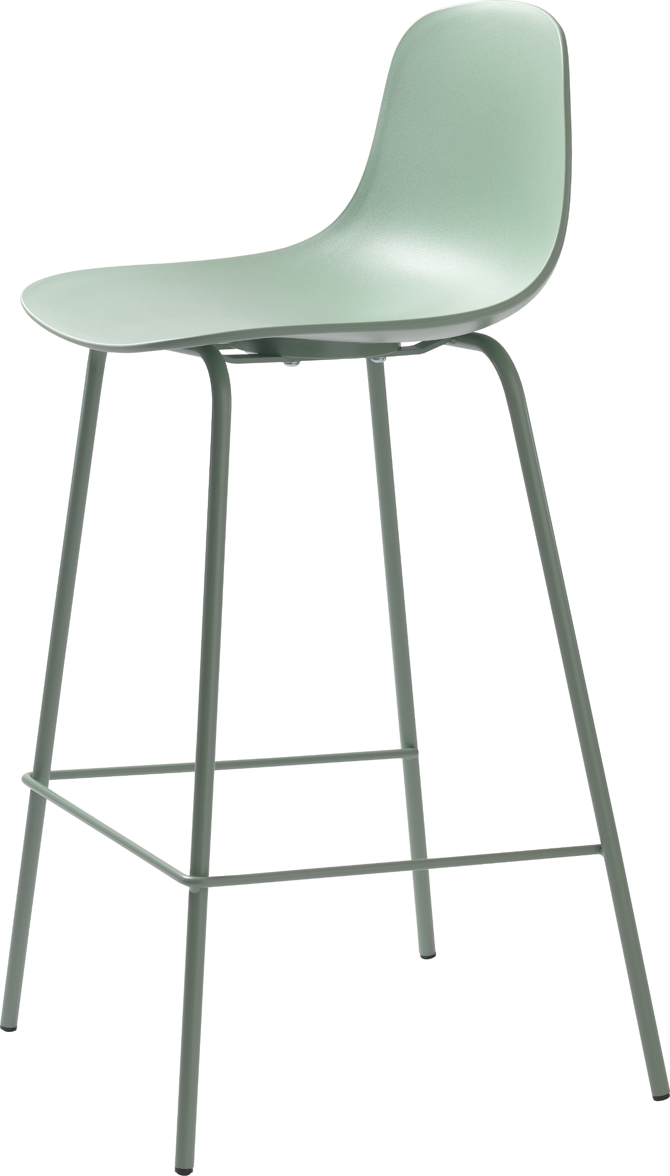 Barstol   Barkruk Nordique Design Whitby   Støvet Grøn Pp-skal   Metalben  H92ã B40 Cm