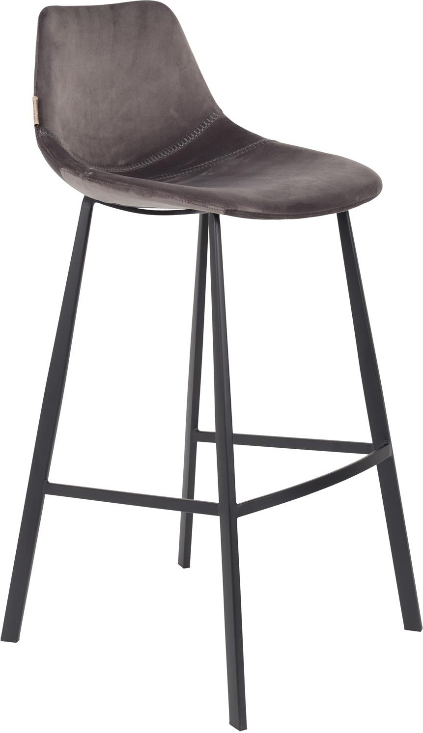 Elegant Franky Barstol i Askegrå med Sort Stålstel