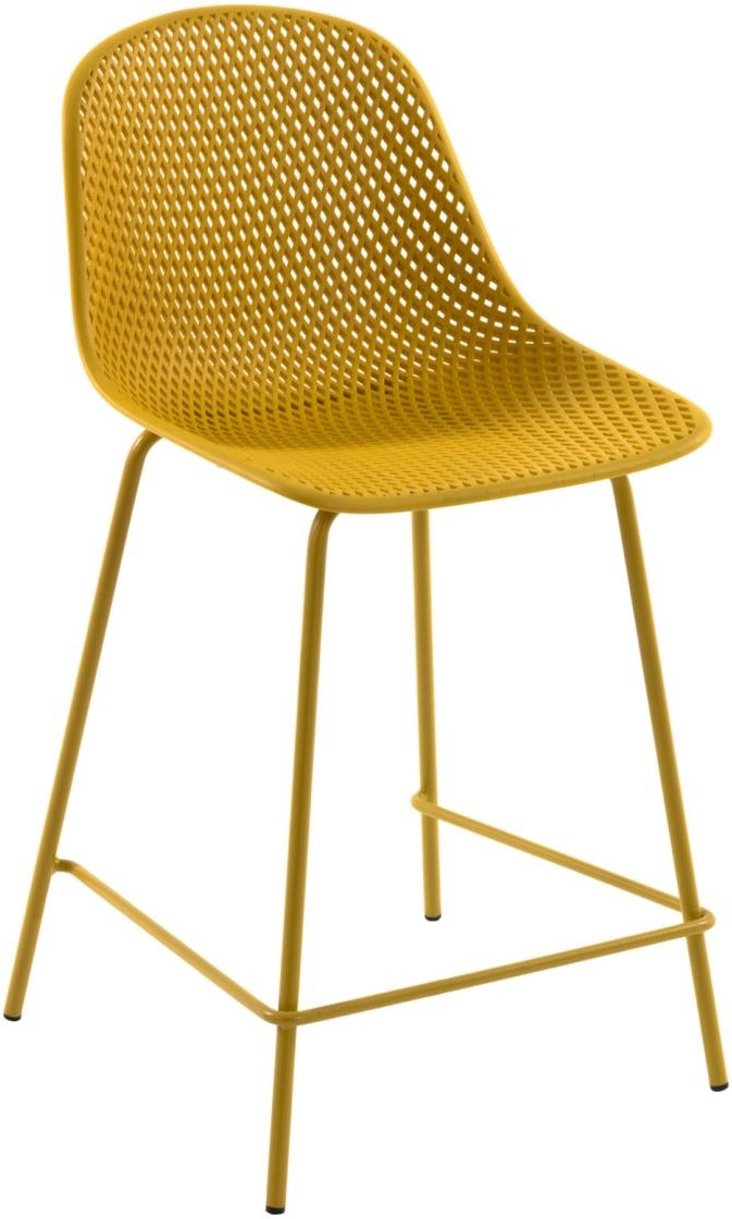 Barstol Højstol Kave Home Quinby Sennep Moderne Plast Og Stål H97ã B49 Cm
