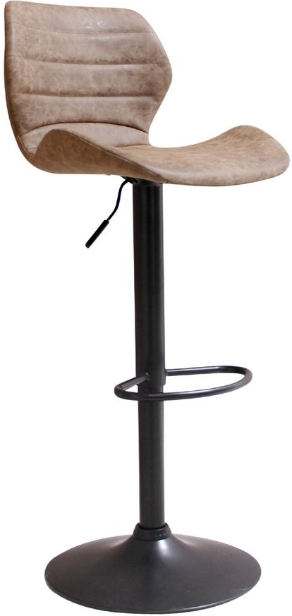 Barstol House Of Sander Bola Justerbar Højde Ergonomisk Pu-sæde Og Jernfod Minimalistisk Design Brun Sort