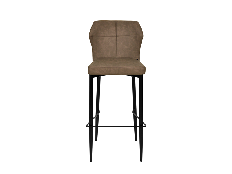 Elegant Barstol Runa i Brun PU med Sort Metalramme