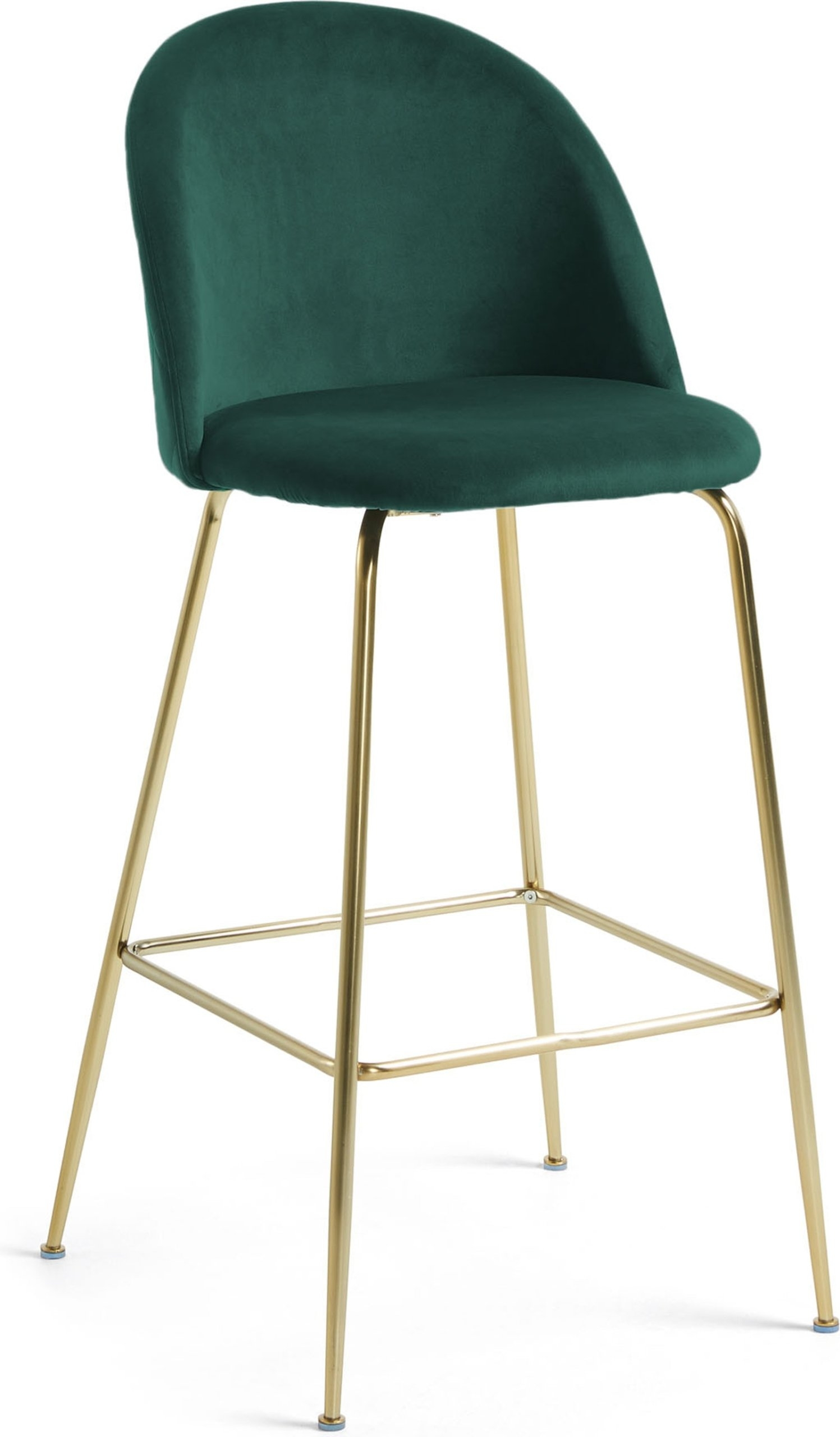 Barstol Kave Home Ivonne   Blødt Grønt Stof Med Gulddetaljer   Vintage Nordisk Design