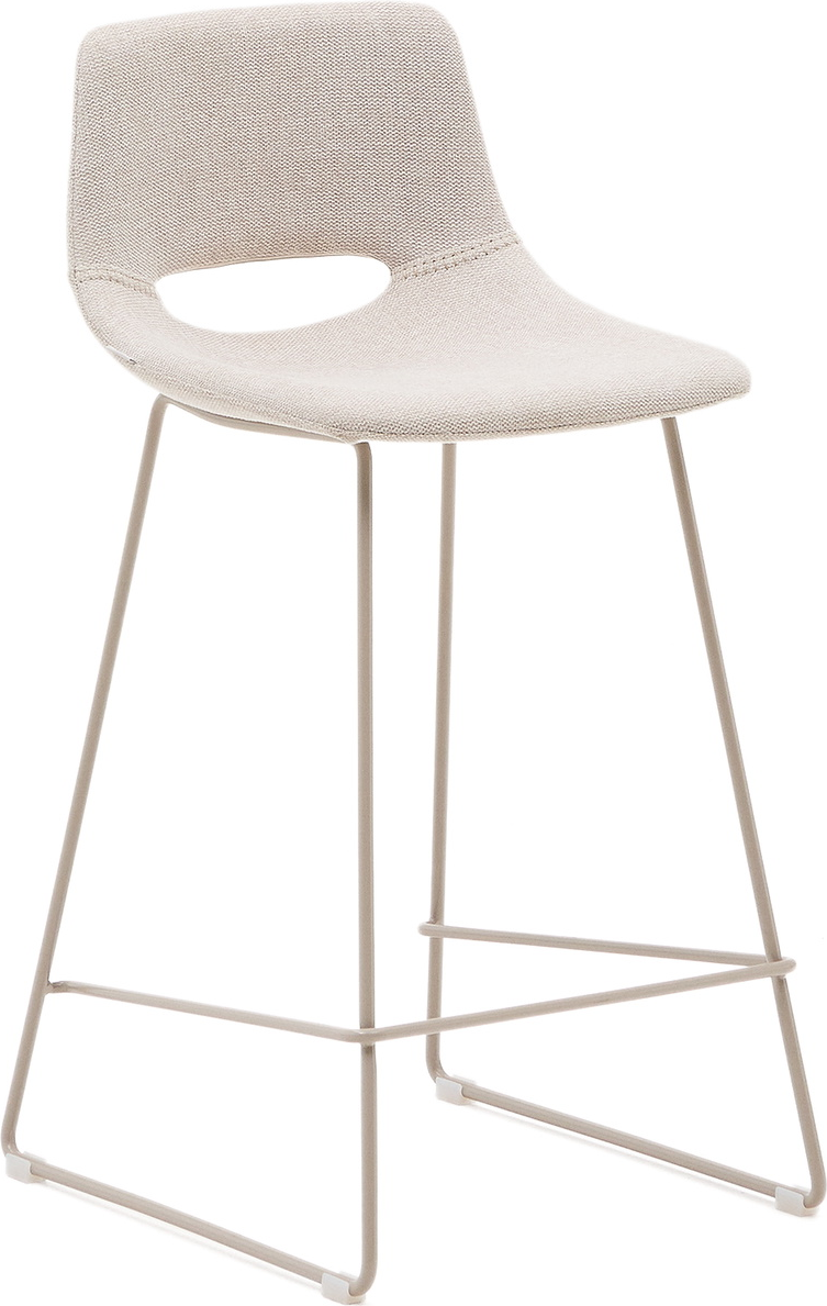 Beige Barstol med Stålramme og Fodstøtte fra Kave Home