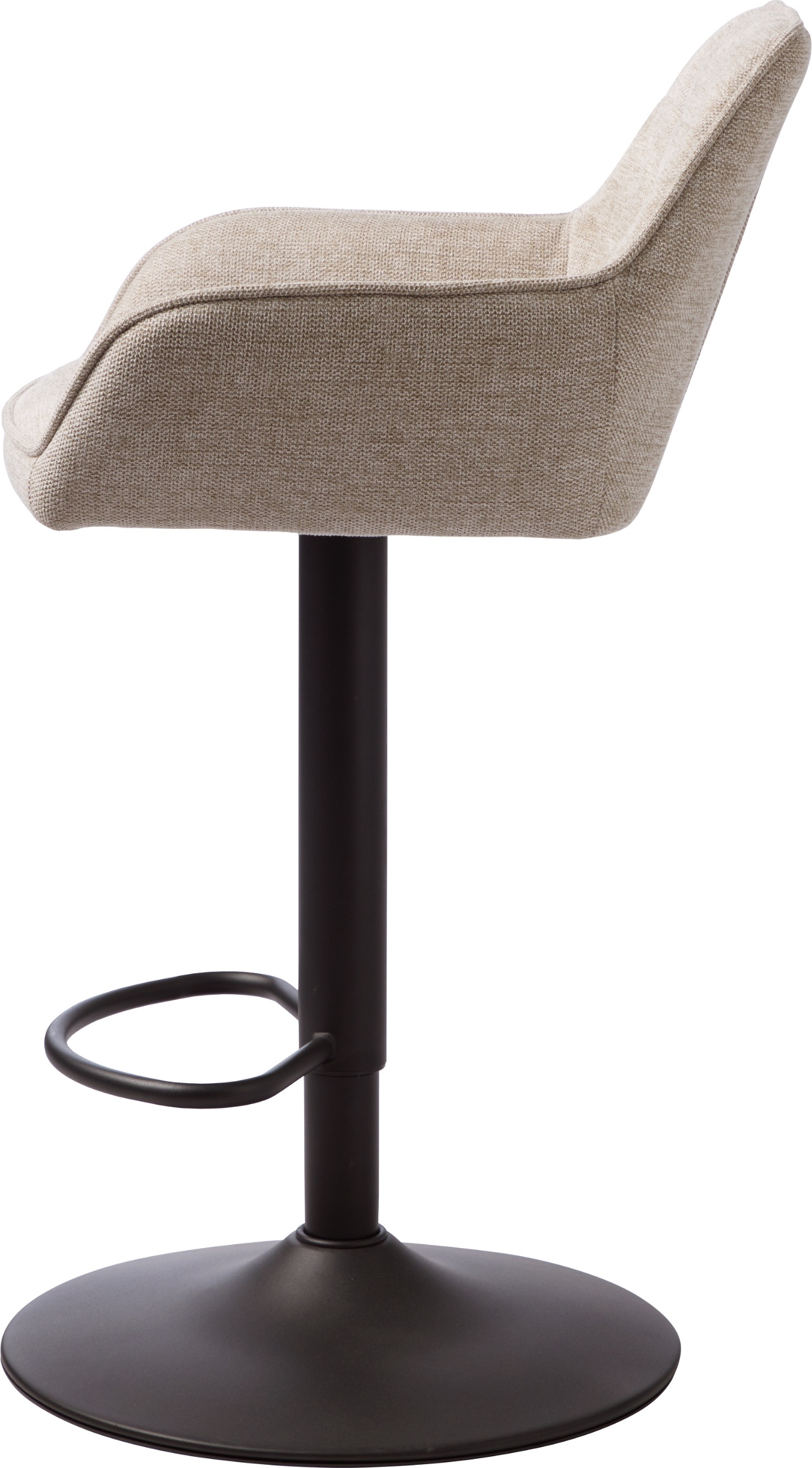 Barstol Nordique Design Nolan Sandfarvet Brego-stof Diagonalt Mønster Med Sorte Metalben