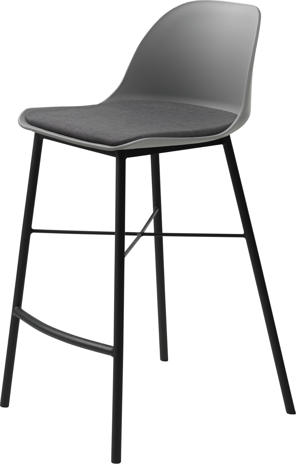 Barstol Nordique Design Whistler   Grå Rio-stof  Sort Metalben  H93   B48