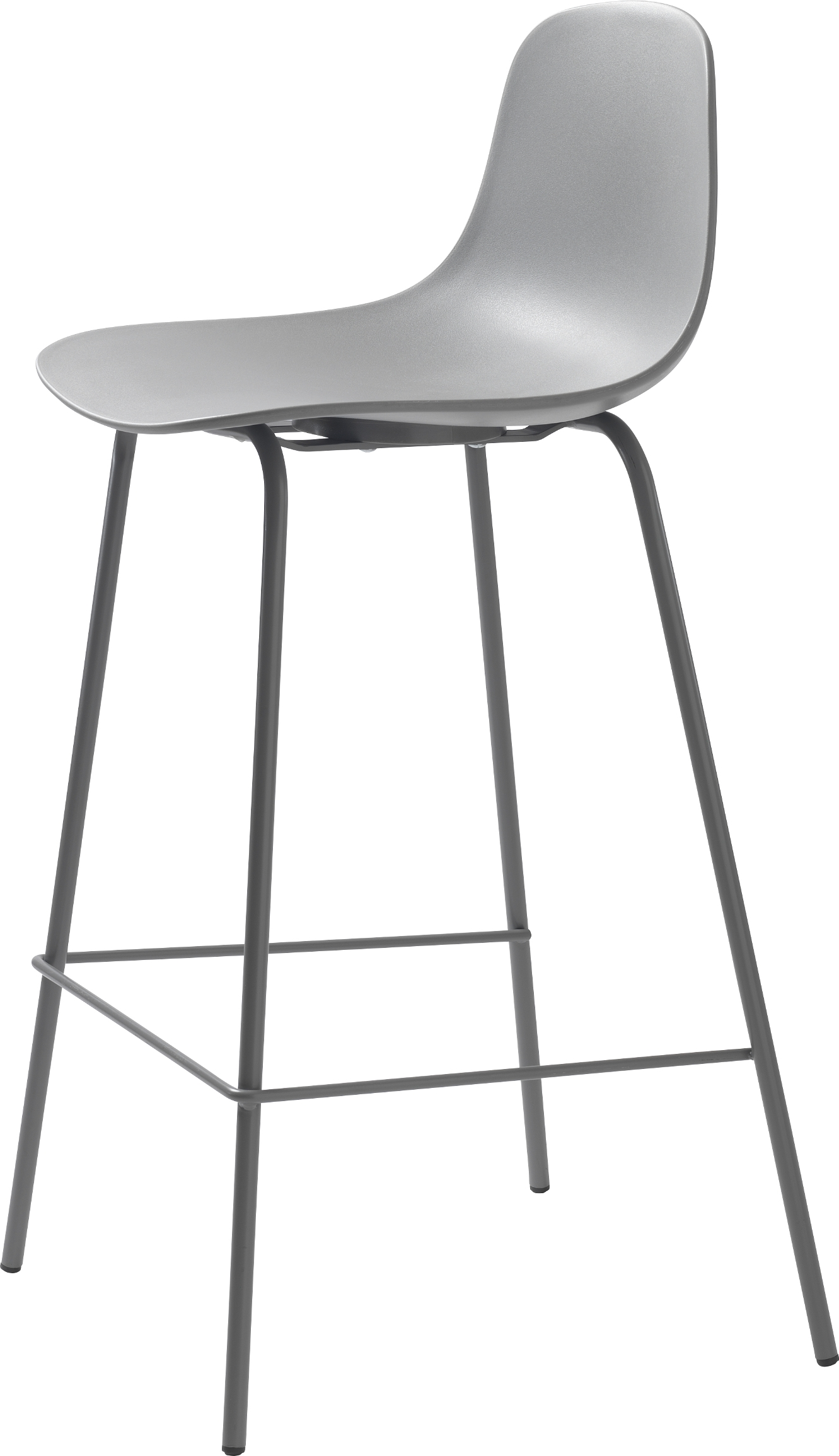 Barstol Nordique Design Whitby Grå Plastskal   Metalben H92ã B40 Cm