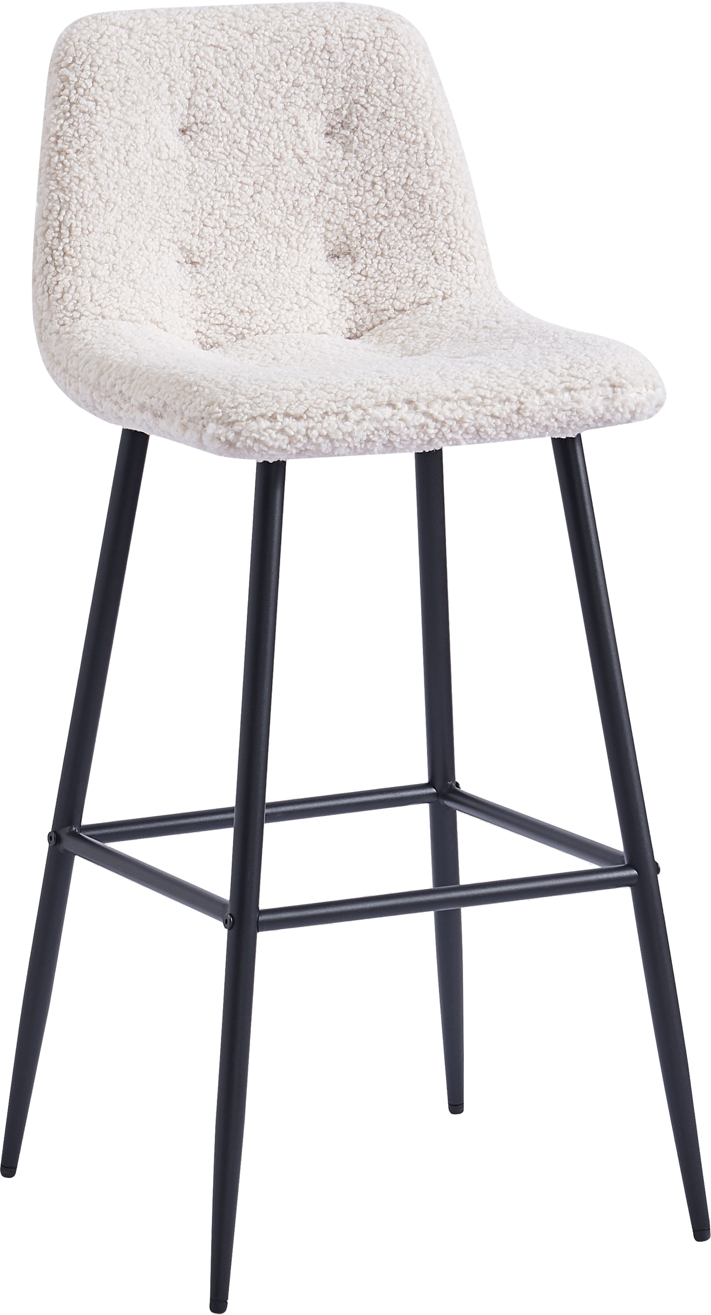 Barstol Nordlys Furniture Tabbjorn Hvid Bouclé-stof Sorte Metalben 102x46   Cm